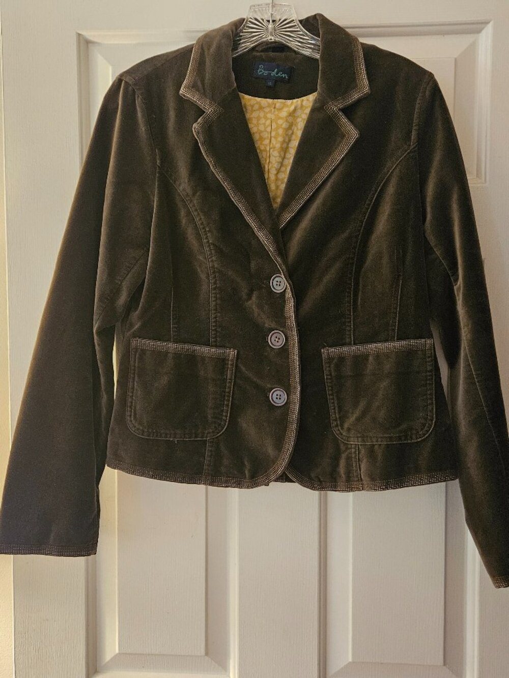 Boden Brown Velvet Blazer